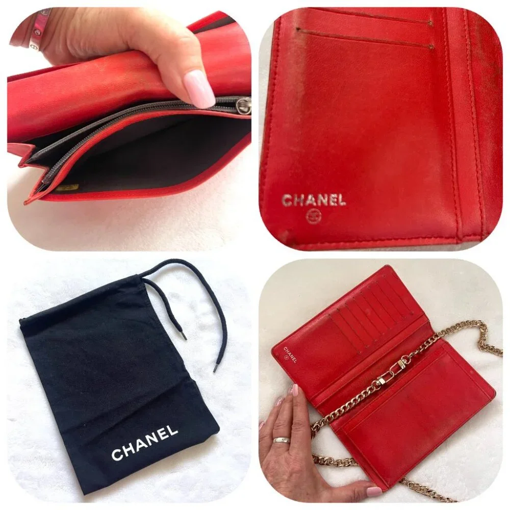 CHANEL Patent Leather Mademoaelle Lucky Symbols Bi-Fold Wallet